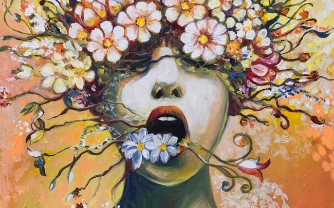 Floral - Peinture à l’huile - 65x54