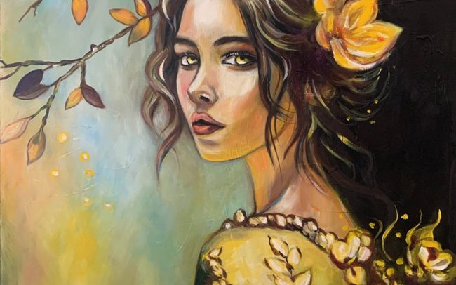 Les fleurs jaunes - Peinture à l’huile - 65x50