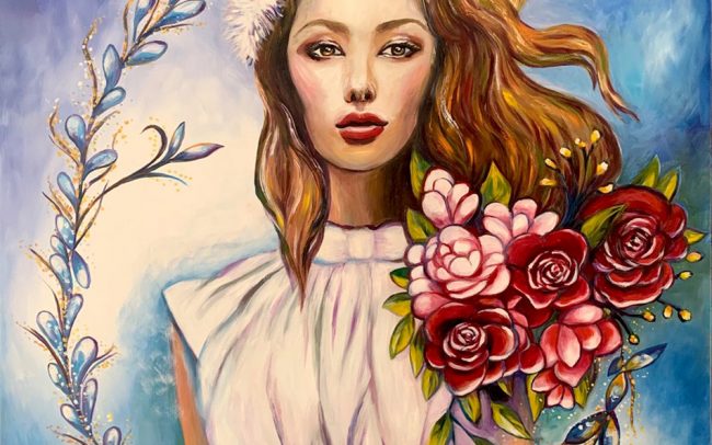 Fleurs magiques - Peinture à l’huile - 92x73