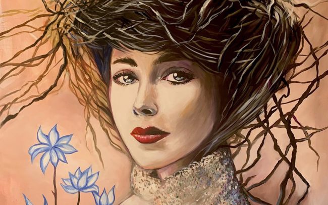 La dame à la huppe fasciée - Peinture à l’huile - 81x100