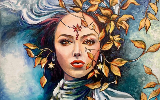 Les rêves bleus - Peinture à l’huile - 50x50