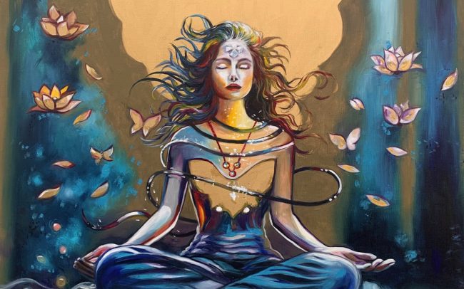 Murmure de bienveillance - Peinture à l’huile - 81x65